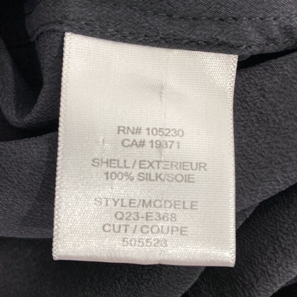 Equipment Femme Black Silk Hi Low Button Front Long Sleeves Blouse - Picture 9 of 12